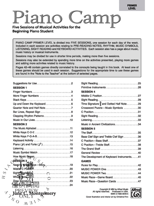 Piano Camp, Primer Five Sessions of Musical Activities for the Beginning Piano Student 鋼琴 | 小雅音樂 Hsiaoya Music