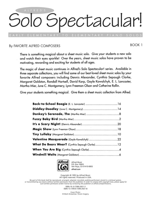 Alfred's Solo Spectacular! Book 1 Early Elementary to Elementary Piano Solos 獨奏 鋼琴 獨奏 | 小雅音樂 Hsiaoya Music