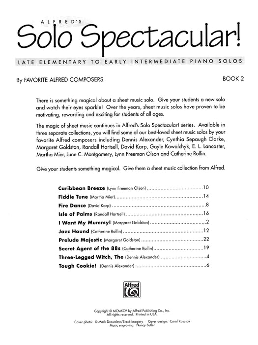 Alfred's Solo Spectacular! Book 2 Late Elementary to Early Intermediate Piano Solos 獨奏 鋼琴 獨奏 | 小雅音樂 Hsiaoya Music