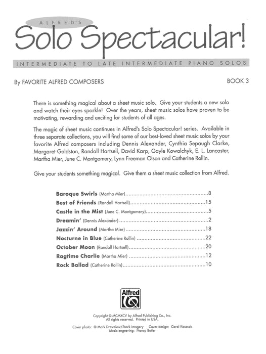 Alfred's Solo Spectacular! Book 3 Intermediate to Late Intermediate Piano Solos 獨奏 鋼琴 獨奏 | 小雅音樂 Hsiaoya Music