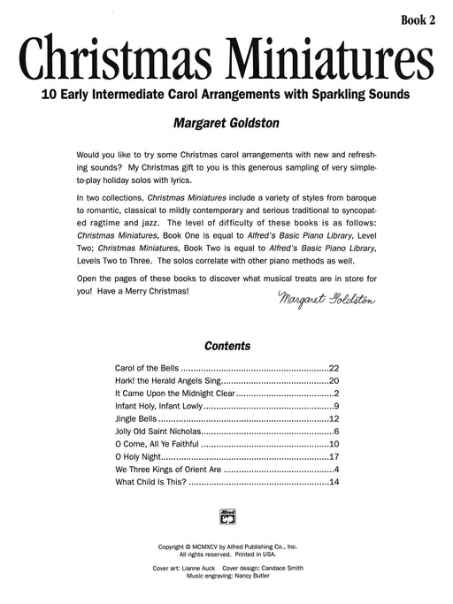 Christmas Miniatures, Book 2 10 Early Intermediate Carol Arrangements with Sparkling Sounds 耶誕頌歌 | 小雅音樂 Hsiaoya Music