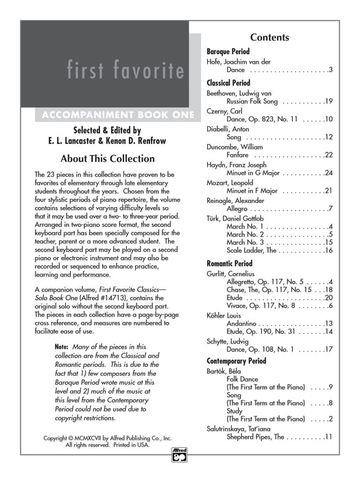 First Favorite Classics: Accompaniment, Book 1 伴奏 | 小雅音樂 Hsiaoya Music