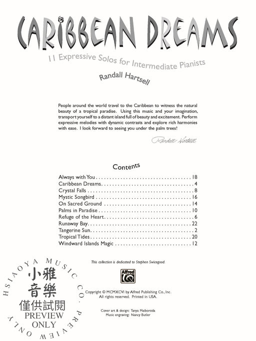 Caribbean Dreams 11 Expressive Solos for Intermediate Pianists 獨奏 | 小雅音樂 Hsiaoya Music