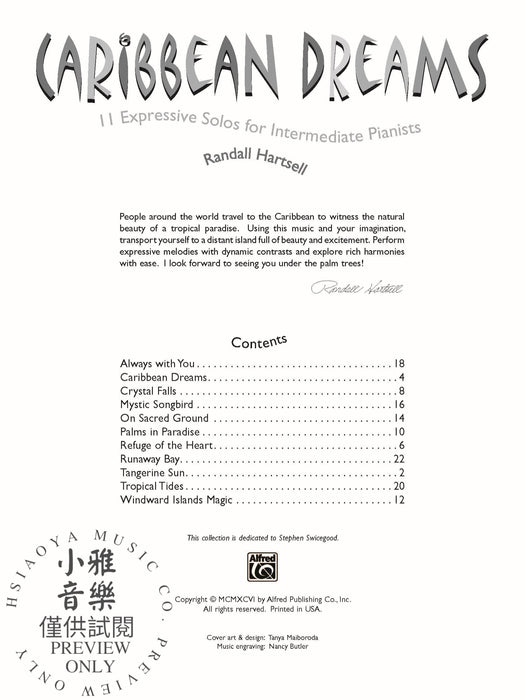 Caribbean Dreams 11 Expressive Solos for Intermediate Pianists 獨奏 | 小雅音樂 Hsiaoya Music