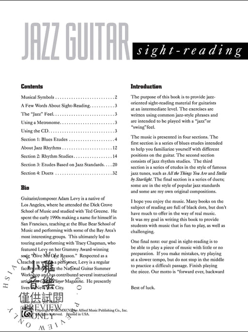 Jazz Guitar Sight-Reading Etudes, Studies, and Duets Designed to Enhance Music Reading Skills, Specifically Written for the Jazz Player 爵士音樂吉他 練習曲 二重奏 | 小雅音樂 Hsiaoya Music