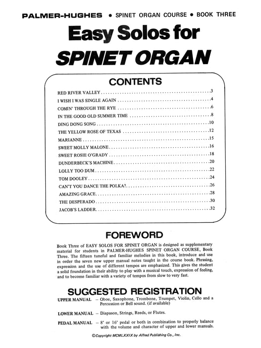 Easy Solos for Spinet Organ, Book 3 獨奏 管風琴 | 小雅音樂 Hsiaoya Music