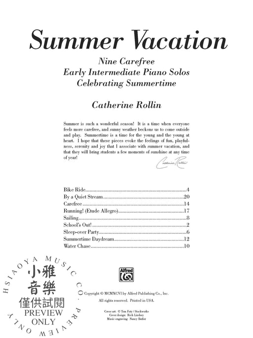 Summer Vacation Nine Carefree Early Intermediate Piano Solos Celebrating Summertime 鋼琴 獨奏 夏日時光 | 小雅音樂 Hsiaoya Music