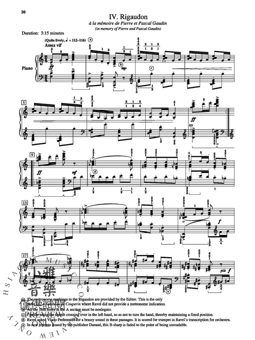 Ravel: Le Tombeau de Couperin 拉威爾摩利斯 庫普蘭之墓 | 小雅音樂 Hsiaoya Music
