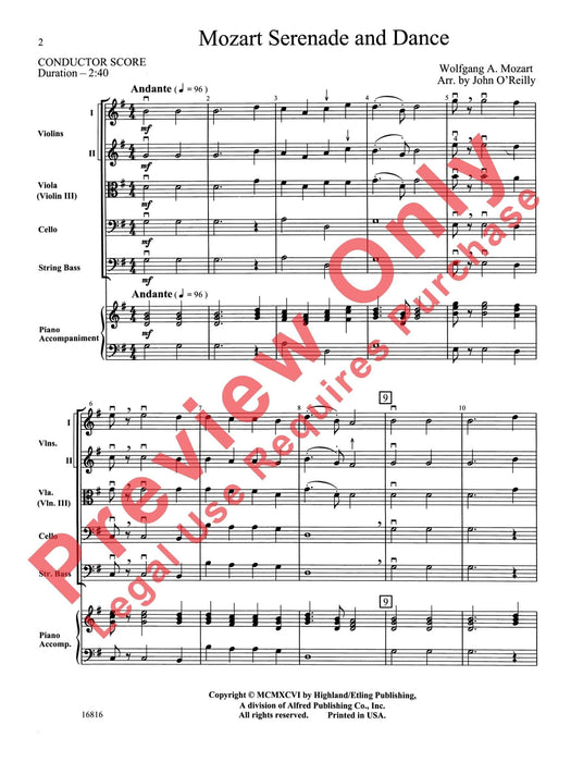 Mozart Serenade and Dance 莫札特 小夜曲 舞曲 總譜 | 小雅音樂 Hsiaoya Music