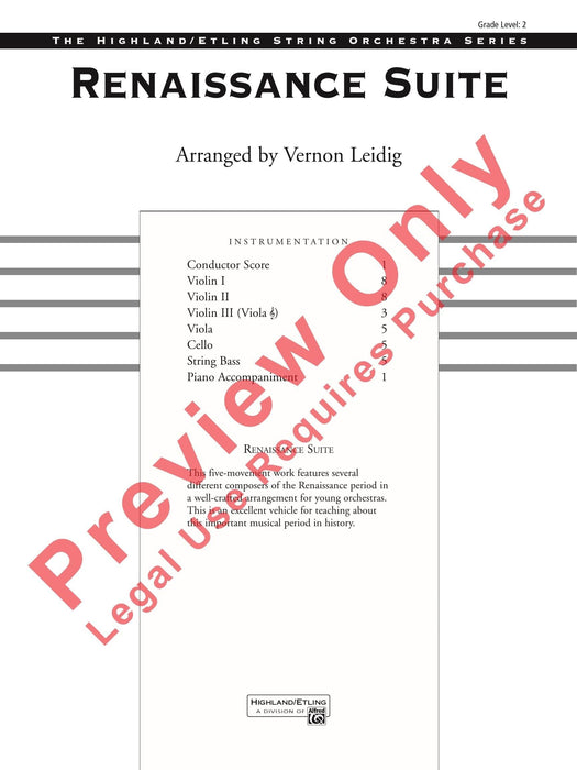 Renaissance Suite 組曲 總譜 | 小雅音樂 Hsiaoya Music