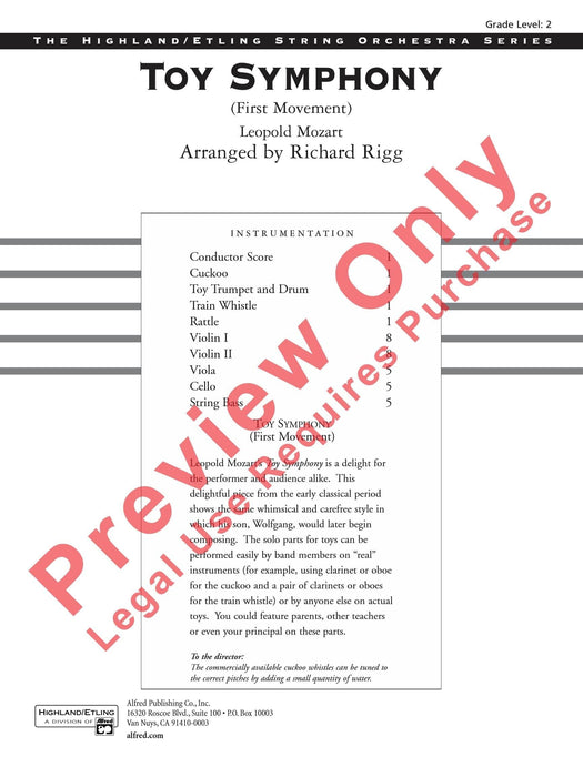 Toy Symphony (First Movement) 莫札特,雷歐波德 交響曲樂章 總譜 | 小雅音樂 Hsiaoya Music