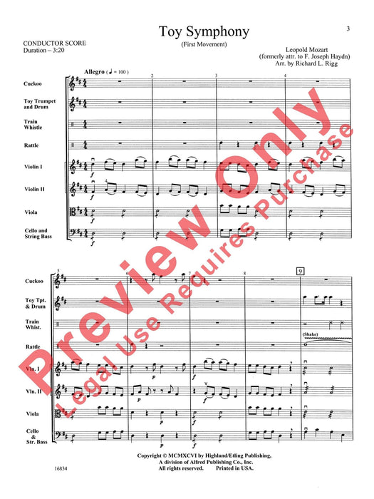 Toy Symphony (First Movement) 莫札特,雷歐波德 交響曲樂章 總譜 | 小雅音樂 Hsiaoya Music