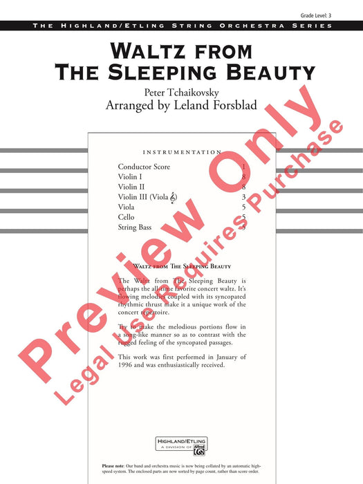 Waltz from The Sleeping Beauty 柴科夫斯基,彼得 圓舞曲 睡美人 總譜 | 小雅音樂 Hsiaoya Music