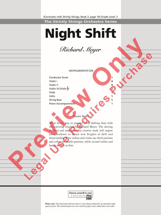 Night Shift 總譜 | 小雅音樂 Hsiaoya Music