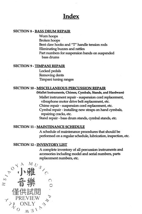 Band Director's Percussion Repair Manual A Text for All Levels of Percussion Education 擊樂器 擊樂器 | 小雅音樂 Hsiaoya Music