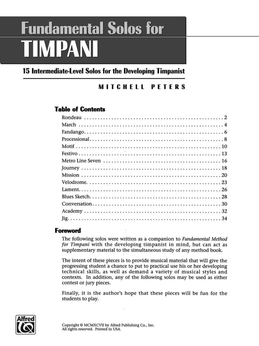 Fundamental Solos for Timpani 15 Intermediate-Level Solos for the Developing Timpanist 獨奏 定音鼓 獨奏 定音鼓 | 小雅音樂 Hsiaoya Music