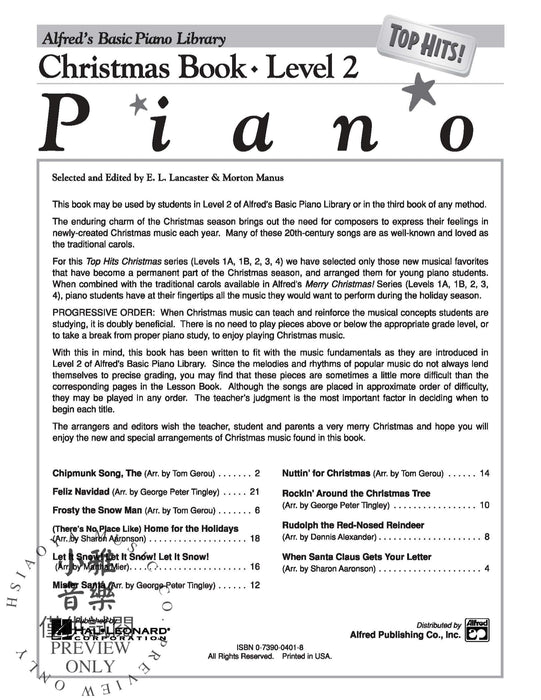 Alfred's Basic Piano Library: Top Hits! Christmas Book 2 鋼琴 | 小雅音樂 Hsiaoya Music