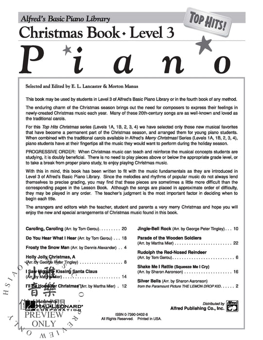 Alfred's Basic Piano Library: Top Hits! Christmas Book 3 鋼琴 | 小雅音樂 Hsiaoya Music