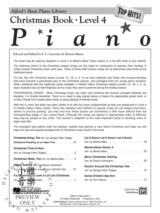 Alfred's Basic Piano Library: Top Hits! Christmas Book 4 鋼琴 | 小雅音樂 Hsiaoya Music