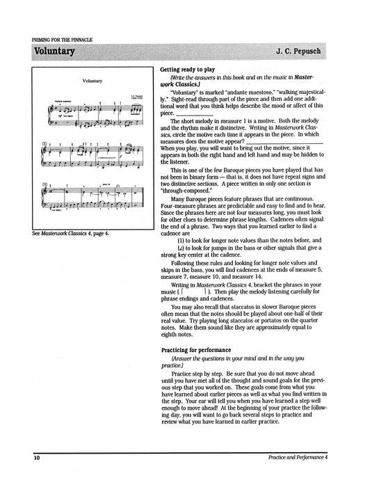 Masterwork Practice & Performance, Level 4 | 小雅音樂 Hsiaoya Music