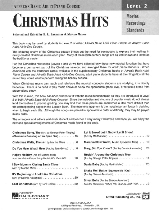 Alfred's Basic Adult Piano Course: Christmas Hits Book 2 鋼琴 | 小雅音樂 Hsiaoya Music