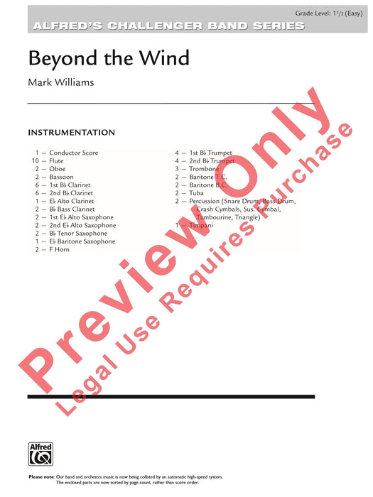 Beyond the Wind 管樂 總譜 | 小雅音樂 Hsiaoya Music