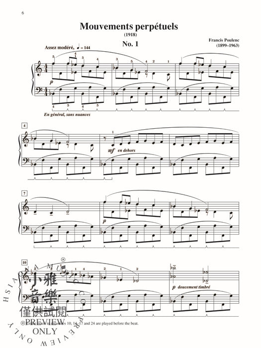 Poulenc: Mouvements perpétuels | 小雅音樂 Hsiaoya Music