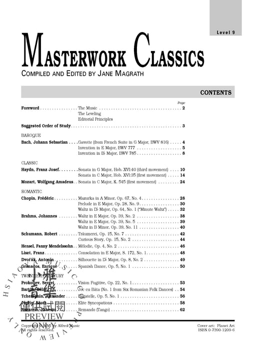 Masterwork Classics, Level 9 | 小雅音樂 Hsiaoya Music