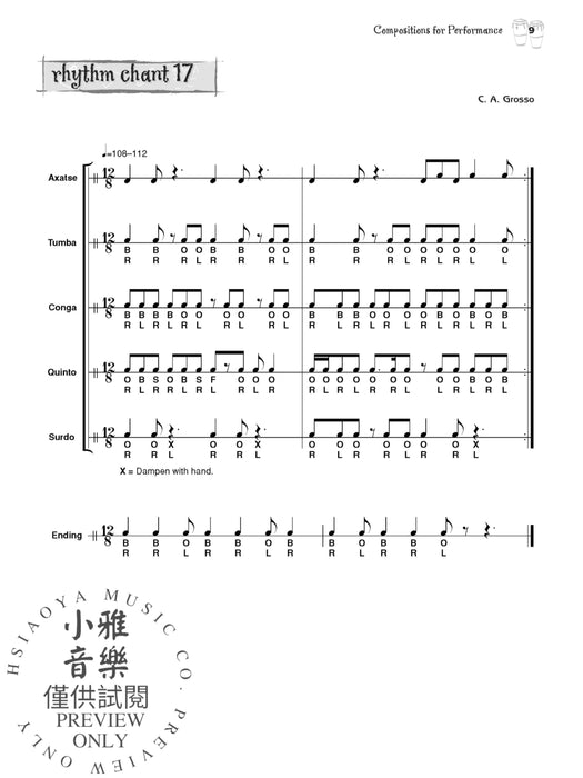 Hand Drumming Ensembles Rhythm Charts for Group Performance 節奏 | 小雅音樂 Hsiaoya Music