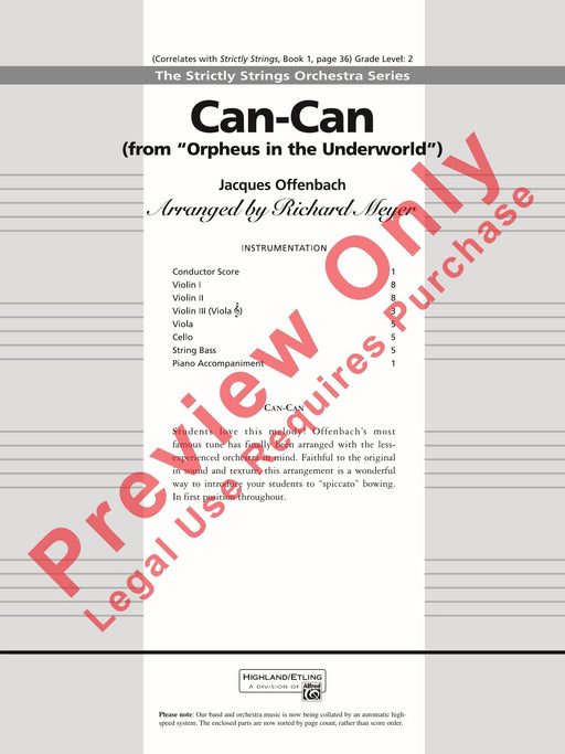 Can-Can (from Orpheus in the Underworld) 歐芬巴赫 奧菲斯 總譜 | 小雅音樂 Hsiaoya Music