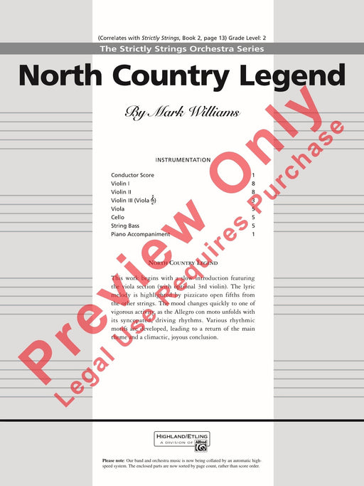 North Country Legend 傳奇曲 總譜 | 小雅音樂 Hsiaoya Music