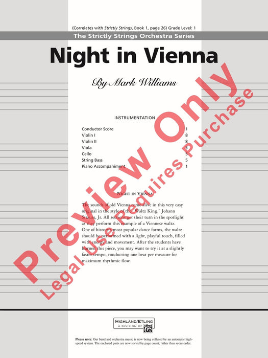 Night in Vienna 總譜 | 小雅音樂 Hsiaoya Music
