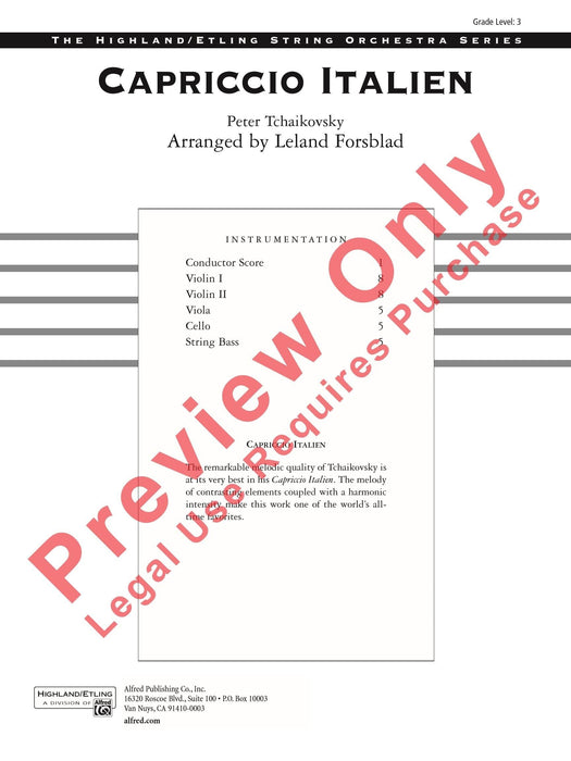 Capriccio Italien 柴科夫斯基,彼得 隨想曲 總譜 | 小雅音樂 Hsiaoya Music