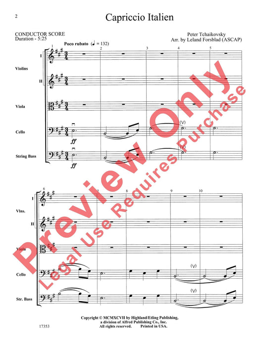 Capriccio Italien 柴科夫斯基,彼得 隨想曲 總譜 | 小雅音樂 Hsiaoya Music