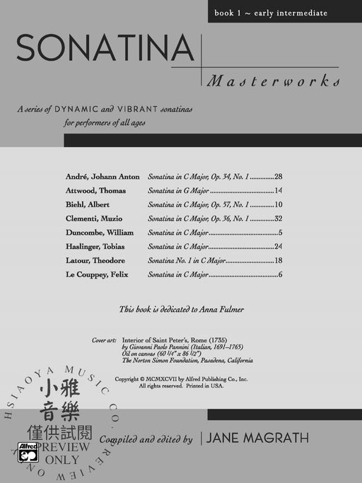 Sonatina Masterworks, Book 1 小奏鳴曲 | 小雅音樂 Hsiaoya Music