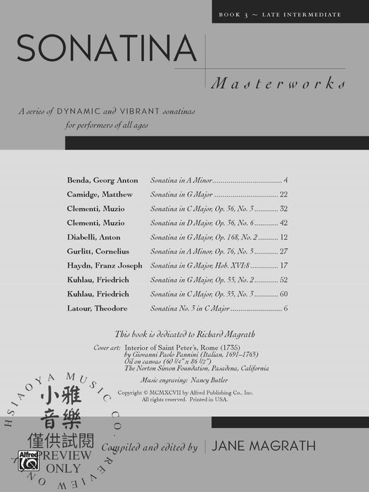 Sonatina Masterworks, Book 3 小奏鳴曲 | 小雅音樂 Hsiaoya Music