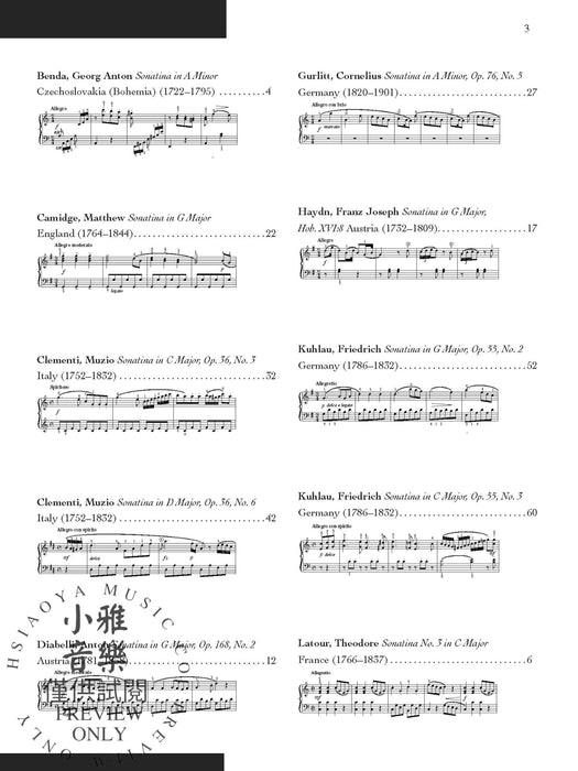 Sonatina Masterworks, Book 3 小奏鳴曲 | 小雅音樂 Hsiaoya Music