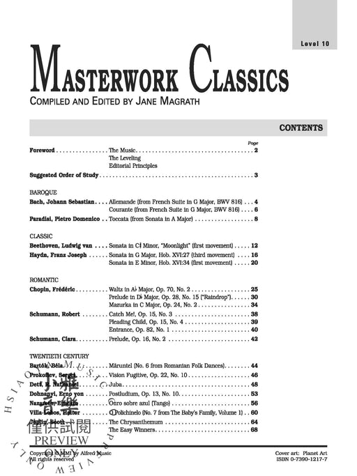 Masterwork Classics, Level 10 | 小雅音樂 Hsiaoya Music
