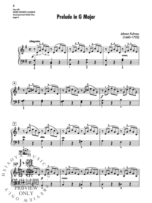 More Favorite Classics: Solo, Book 1 20 Favorite Pieces for Early Intermediate Through Intermediate Students from the Four Stylistic Periods of Piano Repertoire 獨奏 小品 鋼琴 | 小雅音樂 Hsiaoya Music