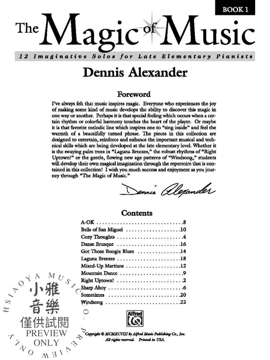 The Magic of Music, Book 1 12 Imaginative Solos for Late Elementary Pianists 獨奏 | 小雅音樂 Hsiaoya Music