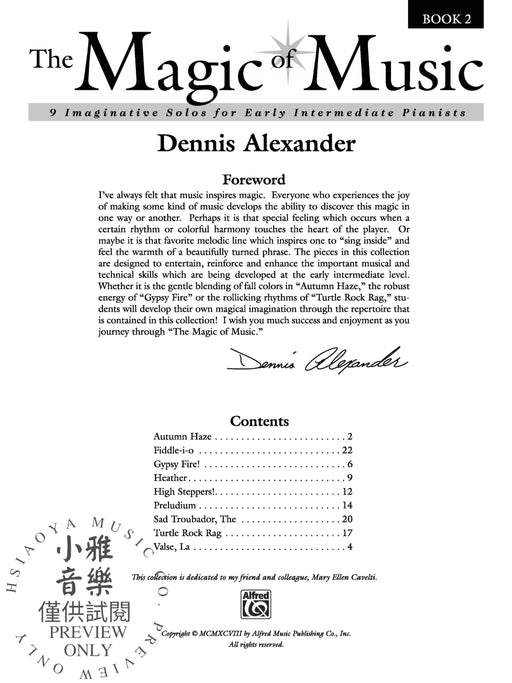 The Magic of Music, Book 2 9 Imaginative Solos for Early Intermediate Pianists 獨奏 | 小雅音樂 Hsiaoya Music