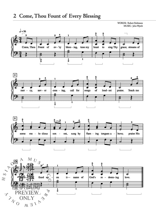 The Piano Student's Hymnal 30 Hymns Simplified for Late Elementary to Early Intermediate Pianists 鋼琴 | 小雅音樂 Hsiaoya Music