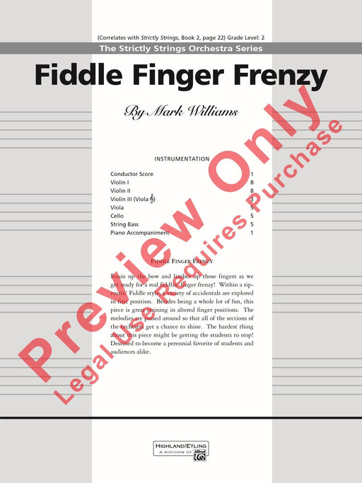 Fiddle Finger Frenzy 提琴 總譜 | 小雅音樂 Hsiaoya Music