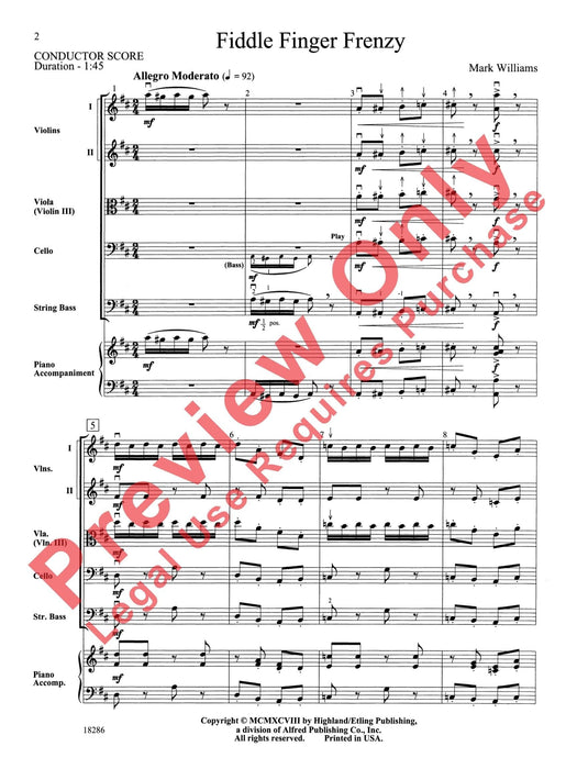 Fiddle Finger Frenzy 提琴 總譜 | 小雅音樂 Hsiaoya Music