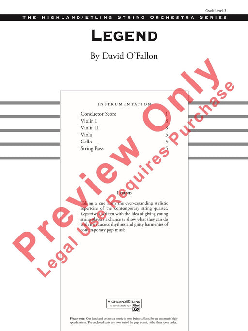 Legend 傳奇曲 總譜 | 小雅音樂 Hsiaoya Music