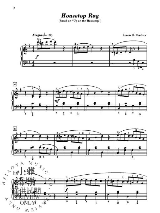 A Ragtime Christmas 6 Intermediate Ragtime Piano Solos Based on Familiar Christmas Songs 繁音拍子 繁音拍子鋼琴 獨奏 | 小雅音樂 Hsiaoya Music