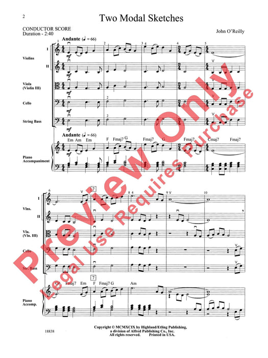 Two Modal Sketches 總譜 | 小雅音樂 Hsiaoya Music