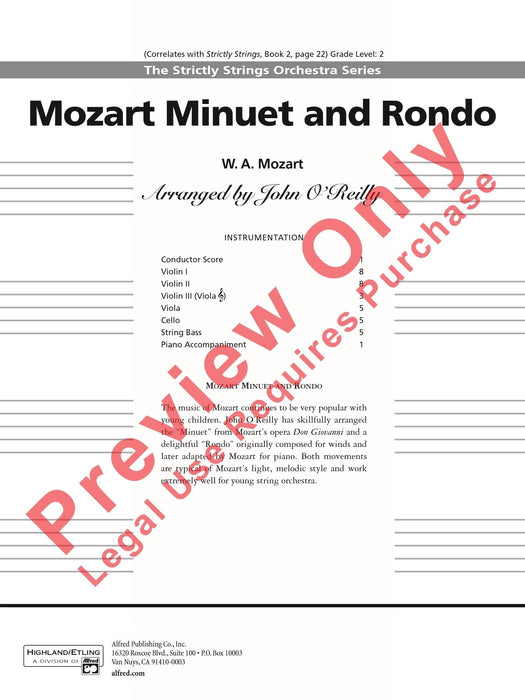 Mozart Minuet and Rondo 莫札特 小步舞曲 迴旋曲 總譜 | 小雅音樂 Hsiaoya Music