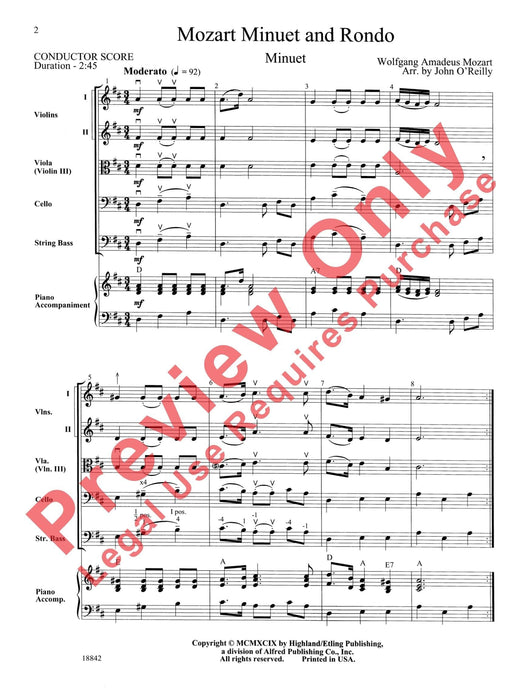 Mozart Minuet and Rondo 莫札特 小步舞曲 迴旋曲 總譜 | 小雅音樂 Hsiaoya Music