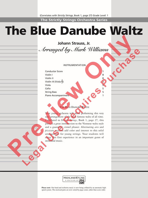The Blue Danube Waltz 史特勞斯,約翰 藍色多瑙河圓舞曲 總譜 | 小雅音樂 Hsiaoya Music